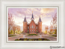 Load image into Gallery viewer, Provo City Center Sunrise Open Edition Canvas / 12 X 18 White Frame Art
