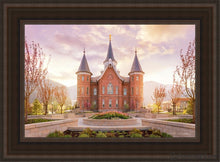 Load image into Gallery viewer, Provo City Center Sunrise Open Edition Canvas / 14 X 21 Brown Frame Art
