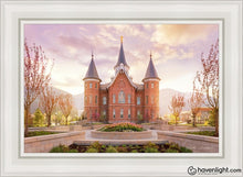 Load image into Gallery viewer, Provo City Center Sunrise Open Edition Canvas / 24 X 36 White Frame Art
