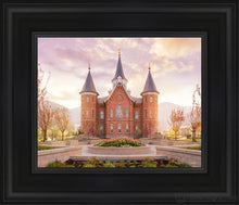 Load image into Gallery viewer, Provo City Center Sunrise Open Edition Canvas / 8 X 10 Black Frame Art

