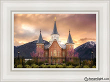 Load image into Gallery viewer, Provo City Center Temple - Breaking Sun Open Edition Canvas / 12 X 18 White Frame Art
