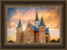 Load image into Gallery viewer, Provo City Center Temple - Golden Sunset Open Edition Canvas / 36 X 24 Frame M 33 3/4 45 Art
