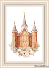 Load image into Gallery viewer, Provo City Center Watercolor Open Edition Canvas / 20 X 30 White Frame Art
