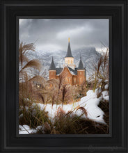 Load image into Gallery viewer, Provo City Center Winter Warmth Open Edition Canvas / 11 X 14 Black Frame Art
