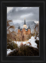 Load image into Gallery viewer, Provo City Center Winter Warmth Open Edition Canvas / 14 X 21 Black Frame Art
