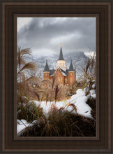 Load image into Gallery viewer, Provo City Center Winter Warmth Open Edition Canvas / 14 X 21 Brown Frame Art
