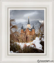 Load image into Gallery viewer, Provo City Center Winter Warmth Open Edition Canvas / 8 X 10 White Frame Art
