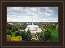Load image into Gallery viewer, Provo Day Aerial Open Edition Canvas / 14 X 21 Brown Frame Art
