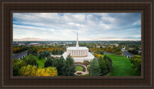 Load image into Gallery viewer, Provo Day Aerial Open Edition Canvas / 15 X 30 Brown Frame Art
