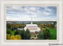 Load image into Gallery viewer, Provo Day Aerial Open Edition Canvas / 24 X 36 White Frame Art
