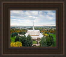 Load image into Gallery viewer, Provo Day Aerial Open Edition Canvas / 8 X 10 Brown Frame Art
