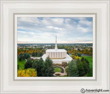 Load image into Gallery viewer, Provo Day Aerial Open Edition Canvas / 8 X 10 White Frame Art
