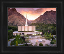Load image into Gallery viewer, Provo Sunrise Aerial Open Edition Canvas / 11 X 14 Black Frame Art
