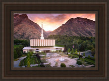 Load image into Gallery viewer, Provo Sunrise Aerial Open Edition Canvas / 12 X 18 Brown Frame Art
