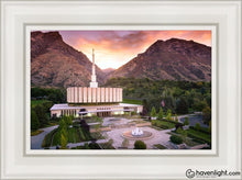 Load image into Gallery viewer, Provo Sunrise Aerial Open Edition Canvas / 12 X 18 White Frame Art
