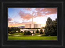 Load image into Gallery viewer, Provo Temple - Sunset Serenity Open Edition Canvas / 12 X 18 Black Frame Art
