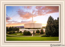 Load image into Gallery viewer, Provo Temple - Sunset Serenity Open Edition Canvas / 20 X 30 Gray Frame Art
