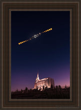 Load image into Gallery viewer, Rexburg Eclipse Phases Open Edition Canvas / 24 X 36 Brown Frame Art

