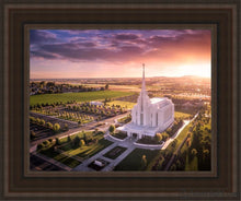 Load image into Gallery viewer, Rexburg Evening From On High Open Edition Canvas / 11 X 14 Brown Frame Art
