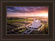 Load image into Gallery viewer, Rexburg Evening From On High Open Edition Canvas / 12 X 18 Brown Frame Art
