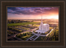 Load image into Gallery viewer, Rexburg Evening From On High Open Edition Canvas / 14 X 21 Brown Frame Art

