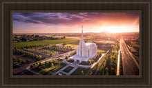 Load image into Gallery viewer, Rexburg Evening From On High Open Edition Canvas / 15 X 30 Brown Frame Art
