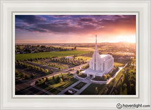 Load image into Gallery viewer, Rexburg Evening From On High Open Edition Canvas / 24 X 36 White Frame Art
