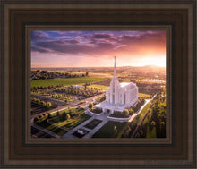 Load image into Gallery viewer, Rexburg Evening From On High Open Edition Canvas / 8 X 10 Brown Frame Art
