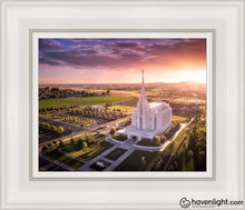 Load image into Gallery viewer, Rexburg Evening From On High Open Edition Canvas / 8 X 10 White Frame Art
