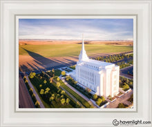 Load image into Gallery viewer, Rexburg Shadow Aerial Open Edition Canvas / 11 X 14 White Frame Art
