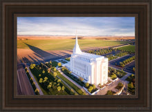 Load image into Gallery viewer, Rexburg Shadow Aerial Open Edition Canvas / 14 X 21 Brown Frame Art
