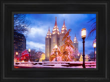 Load image into Gallery viewer, Salt Lake Christmas Temple Open Edition Canvas / 12 X 18 Black Frame Art
