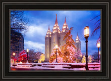 Load image into Gallery viewer, Salt Lake Christmas Temple Open Edition Canvas / 20 X 30 Black Frame Art
