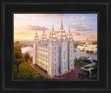 Load image into Gallery viewer, Salt Lake City A Mighty Fortress Open Edition Canvas / 11 X 14 Black Frame Art

