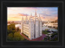 Load image into Gallery viewer, Salt Lake City A Mighty Fortress Open Edition Canvas / 14 X 21 Black Frame Art
