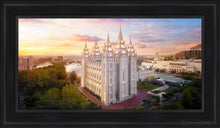 Load image into Gallery viewer, Salt Lake City A Mighty Fortress Open Edition Canvas / 15 X 30 Black Frame Art
