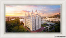 Load image into Gallery viewer, Salt Lake City A Mighty Fortress Open Edition Canvas / 15 X 30 White Frame Art

