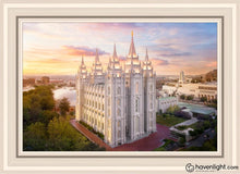 Load image into Gallery viewer, Salt Lake City A Mighty Fortress Open Edition Canvas / 20 X 30 White Frame Art
