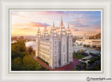 Load image into Gallery viewer, Salt Lake City A Mighty Fortress Open Edition Canvas / 24 X 36 White Frame Art
