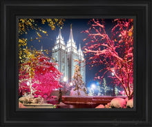 Load image into Gallery viewer, Salt Lake City Christmas Lights Open Edition Canvas / 11 X 14 Black Frame Art
