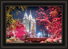 Load image into Gallery viewer, Salt Lake City Christmas Lights Open Edition Canvas / 20 X 30 Black Frame Art
