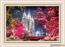 Load image into Gallery viewer, Salt Lake City Christmas Lights Open Edition Canvas / 20 X 30 White Frame Art
