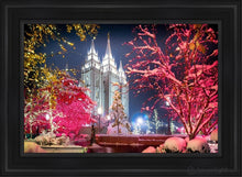 Load image into Gallery viewer, Salt Lake City Christmas Lights Open Edition Canvas / 24 X 36 Black Frame Art

