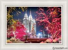 Load image into Gallery viewer, Salt Lake City Christmas Lights Open Edition Canvas / 24 X 36 White Frame Art
