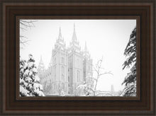 Load image into Gallery viewer, Salt Lake City High Key Snow Open Edition Canvas / 12 X 18 Brown Frame Art

