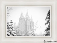 Load image into Gallery viewer, Salt Lake City High Key Snow Open Edition Canvas / 12 X 18 White Frame Art
