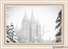 Load image into Gallery viewer, Salt Lake City High Key Snow Open Edition Canvas / 20 X 30 White Frame Art
