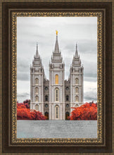 Load image into Gallery viewer, Salt Lake City Temple Autumns Glory Open Edition Canvas / 24 X 36 Frame M 45 3/4 33 Art
