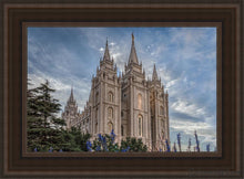 Load image into Gallery viewer, Salt Lake City Utah Temple House Of Holiness Open Edition Canvas / 14 X 21 Brown Frame Art
