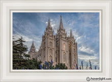 Load image into Gallery viewer, Salt Lake City Utah Temple House Of Holiness Open Edition Canvas / 14 X 21 White Frame Art
